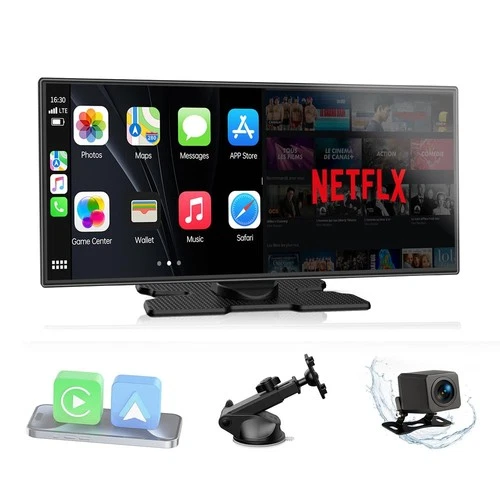 10.25" Wireless Apple Carplay Portable Car Stereo Android Auto with Net-Flix