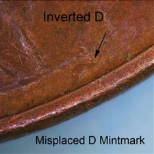 1952 D Lincoln Wheat Cent ~ Misplaced D Mintmark Variety ~ Coppercoins RPM-015