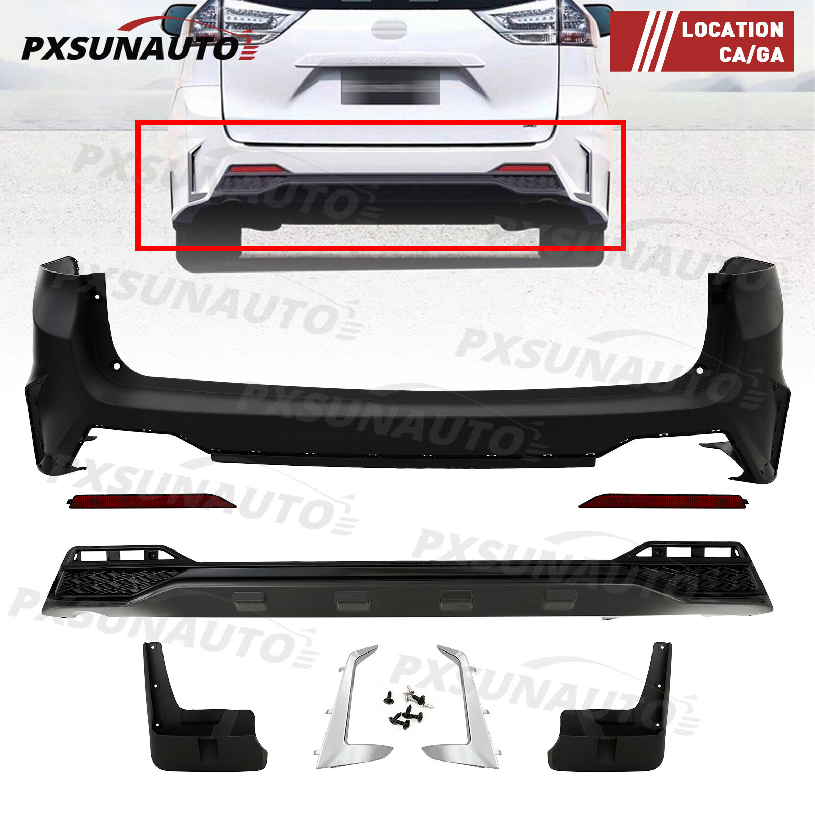For 2011-2021 Toyota Sienna LM Style Rear Bumper