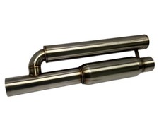 3 Inch Resonator Muffler Helmholtz Style Ultra Quiet Wave Cut Exhaust Pipe 304