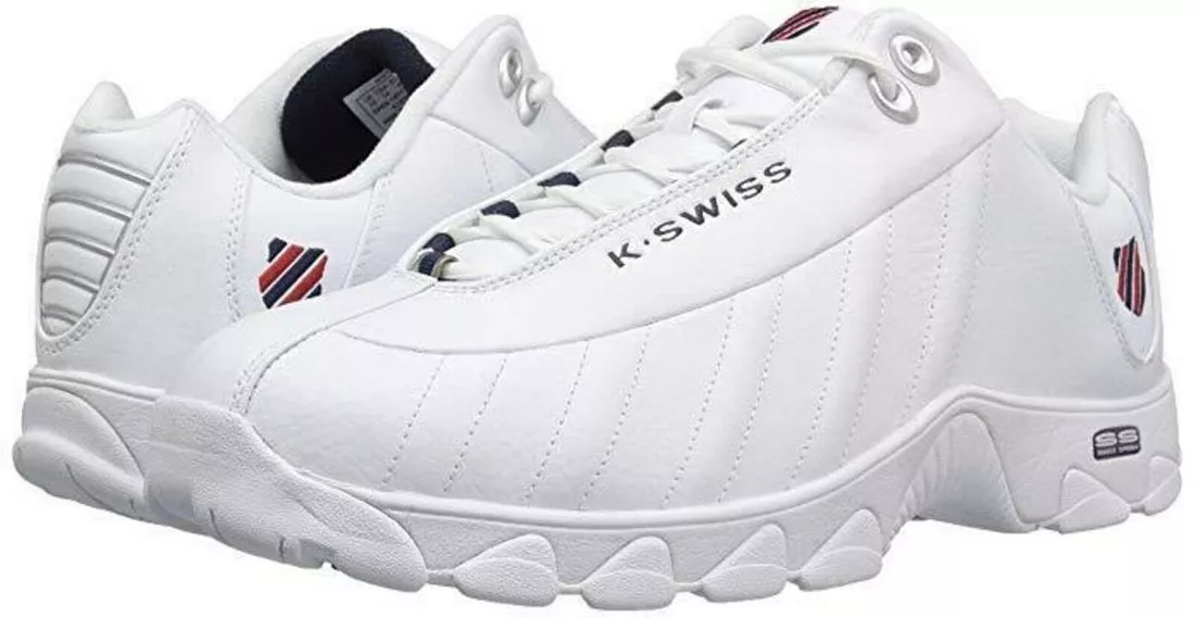 EXTRA WIDE FIT Man K Swiss ST329 CMF Lace Up 03426 130 XW White Navy Red New