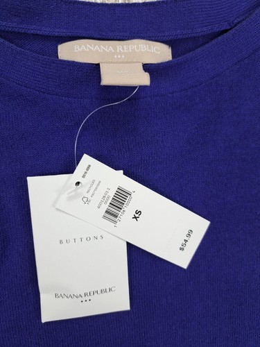 Banana Republic Long Sleeve Shirt Blue Blouse Women's Size XS NEW - Picture 3 of 5