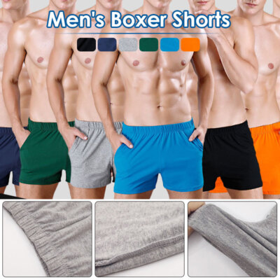 Men's Cotton Underwear Casual Loose Boxer Shorts Pouch Briefs