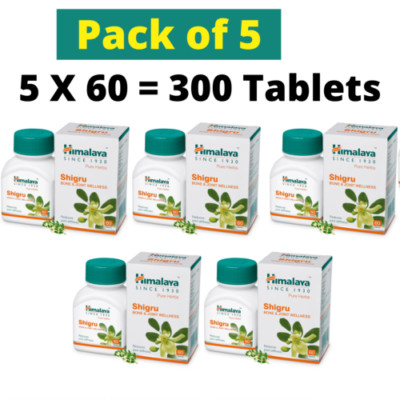 5 pack X Himalaya Herbal SHIGRU Bone & Joint Wellness 60 Tabs, FREE SHIP