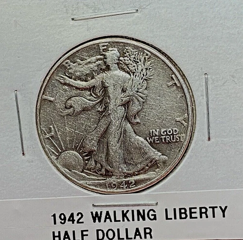 1942-P Walking Liberty Half Dollar VERY FINE 90% Silver # 005