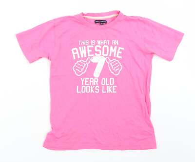 Edward Sinclair Mädchen rosa Baumwollmischung T-Shirt Größe 7-8 Jahre