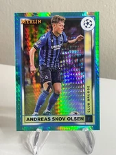 Andreas Skov Olsen AQUA PRIZM 2022-23 Topps Merlin UEFA UCC UCL #44 REFRACTOR