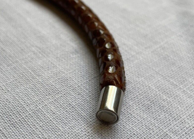 Brighton Brown Faux Python Snakeskin Magnetic Nec… - image 15