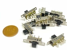 10 pieces 2p3t 5mm Slide Switch  ss-23e04  8Pin On Off PCB on-on-on  E25