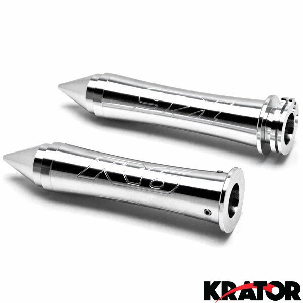 Empuñaduras plateadas con logotipo "R6" barra con clavos extremos agarre para Yamaha YZFR6 R6S YZF R6 Foto 2 de 2