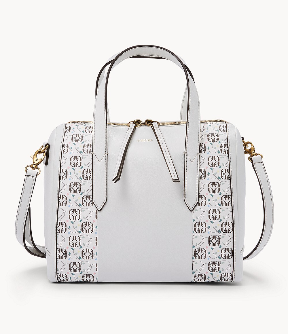 FOSSIL Sydney SHB2952976 PVC White Neutral Floral TopZip MD  