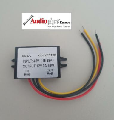 Spannungswandler Regler DC 48V(15V~58V) auf DC 12V 3A 36W Konverter Nr.26