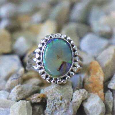 MONARCH OPAL GEMSTONE 925 SOLID STERLING SILVER HANDMADE JEWELRY RING TO  12