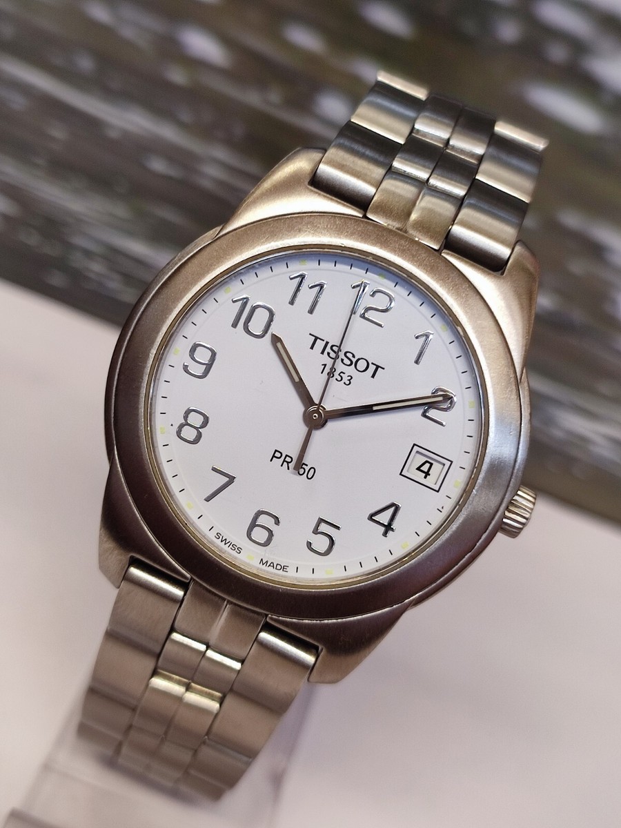TISSOT ホワイト 時計 TISSOT PR50 QUARTZ WHITE DIAL J376/476K SWISS MEN FULL