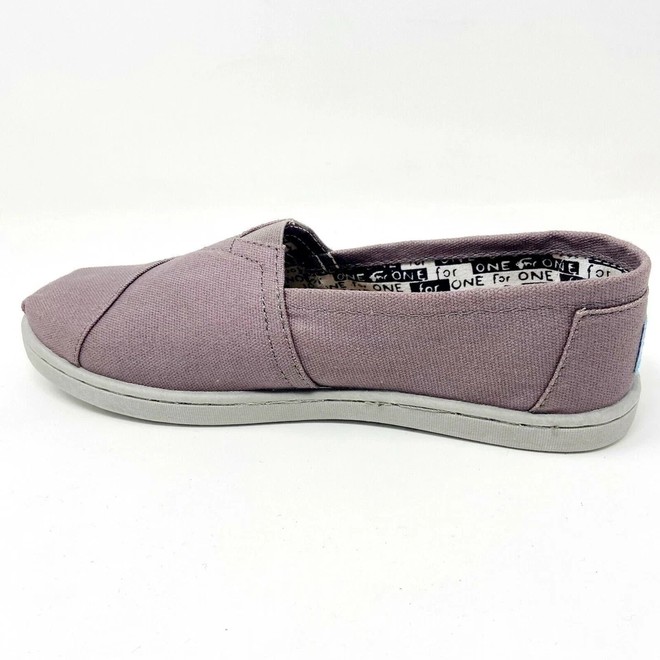 Zapatos planos informales de lona sin cordones Toms Classics gris ceniza para jóvenes Foto 3 de 4