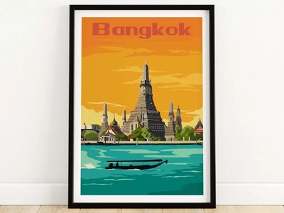 Bangkok Poster Thailand Wall Art Print