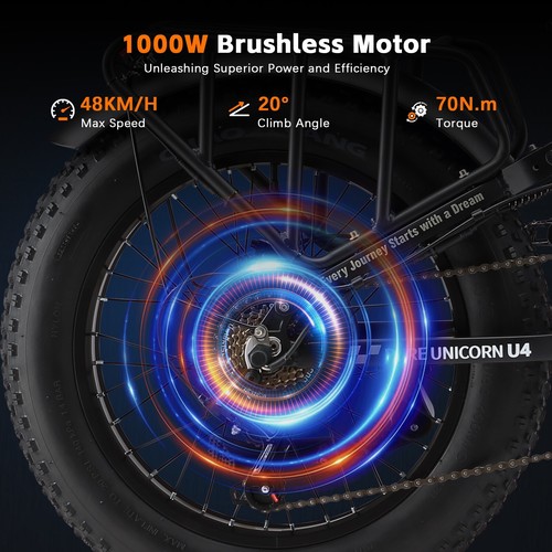PURE UNICORN U4 Faltbares Elektrofahrrad 48V Batterie 20 Zoll Fat Tire Pedelec - Bild 10 von 20