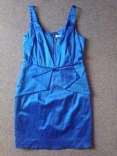 BCBGeneration K-Length,gather waist,lined,Size 4 Sleeveless,Blue NWT $118