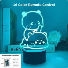 Bubu Dudu Led Night Light Remote Control Bear Panda Figures Lamp USB 16 Colors B