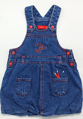 Salopette-robe Chemise Pour Fille 12-18 Mois - En Très Bon état, Idéale Au Quotidien