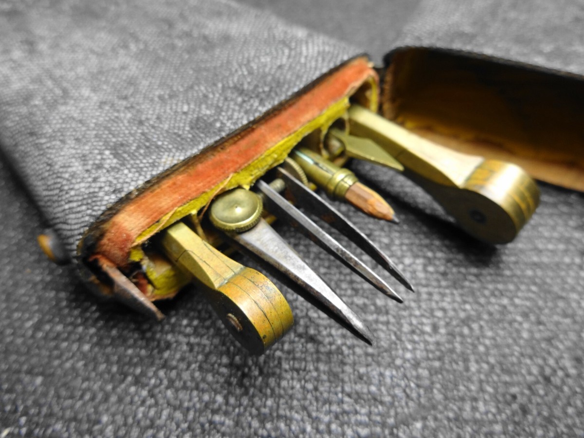 Antique Georgian Shagreen Etui Drafting Tools Kit Architect Antique Georgian Shagreen Etui Drafting Tools Kit Architect
