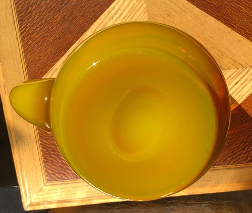 Ancien pichet verre opaline jaune design années 50 60 - Imagen 7 de 9