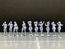 1:64 Scale Miniature People - Resin / unpainted -great for Dioramas #287 Figures