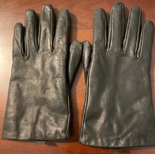 Vintage Aris 115 Black Genuine Leather Womens Gloves Thinsulate Lining Size 7