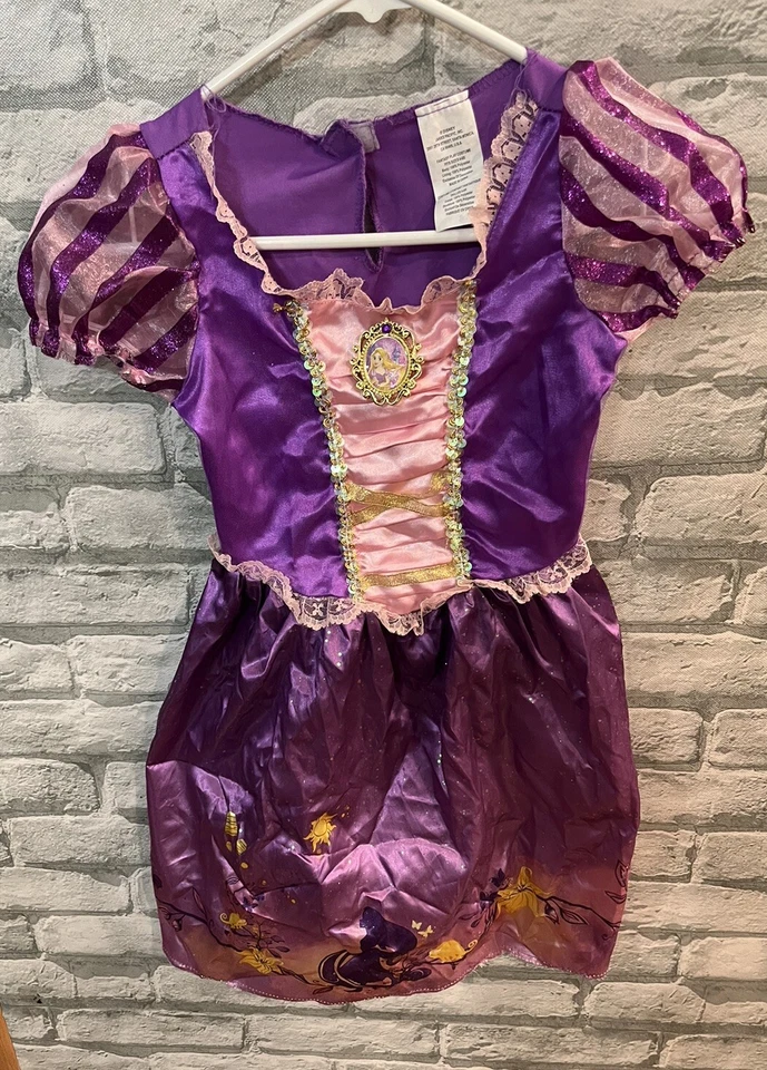 Disney Princesa Halloween Fingir Juego Rapunzel Disfraz Vestir Talla 4-6X Foto 3 de 4