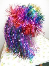 Older New Tinsel Hair Halloween Costume WIG Punk Rock Tie Dye Hippie Attic Find