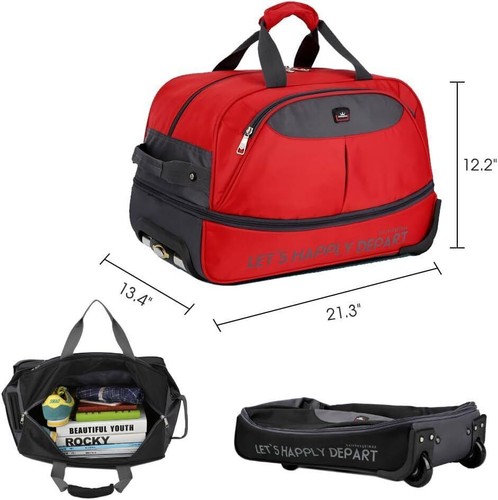 Upgrade Rolling Duffel Bag w/ Wheels Trolley Travel Bag Waterproof & Expandable - Picture 2 of 30