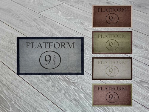 Platform 9 3/4 Harry Potter Fans Nylon Brown Grey Cream Green Door Mat Gift - Picture 2 of 17