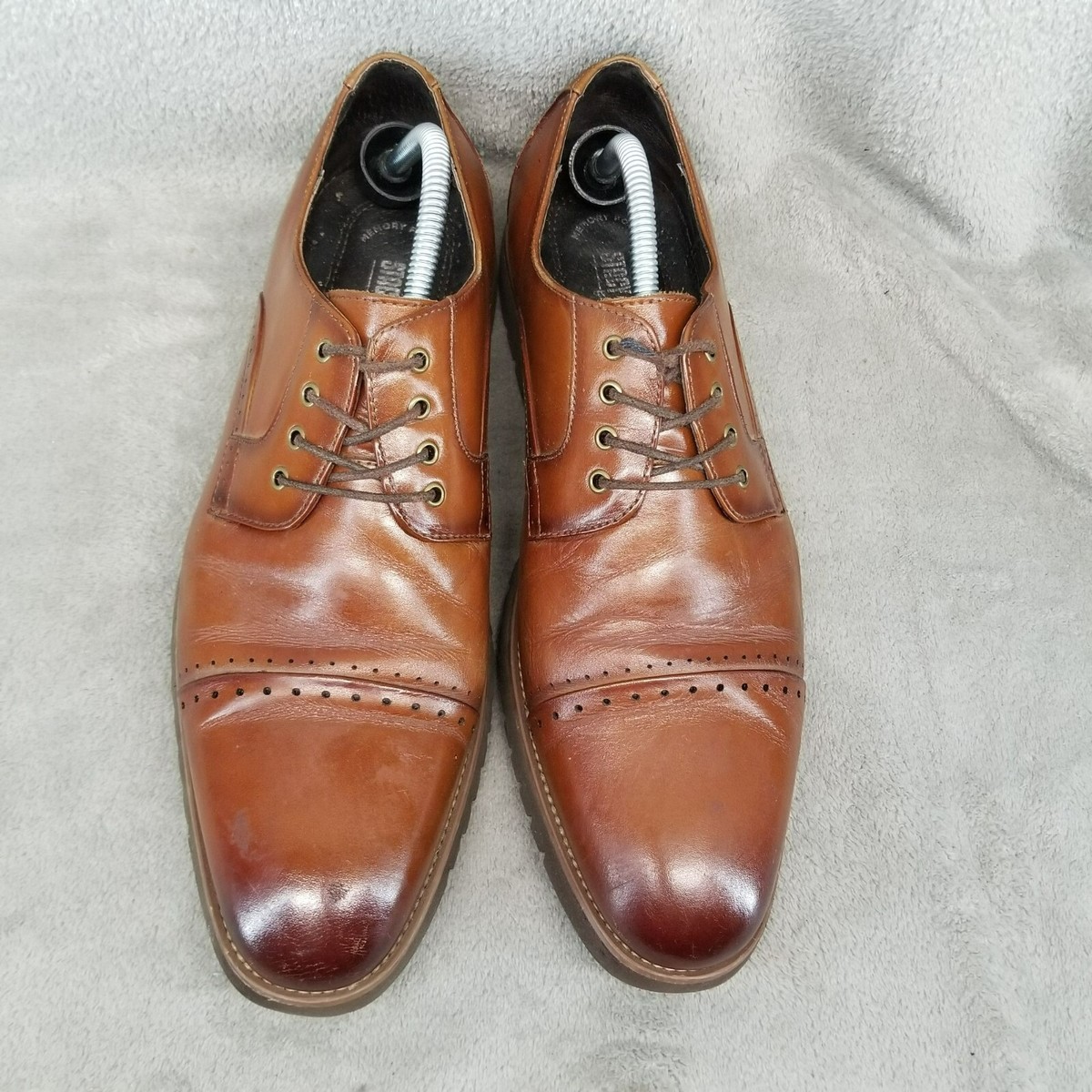 Stacy Adams Shoes Mens Size 11 Brown Leather Lace Up Cap Toe 