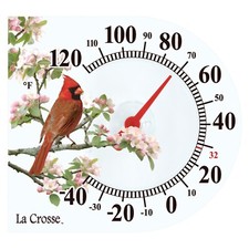 104-106 La Crosse 6 Indooroutdoor Window Cling Thermometer - Cardinal