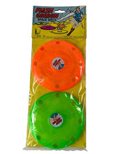 Vintage Larami Flash Gordon UFO Space Discs Mini Frisbee Toy Hong Kong 1970s NEW