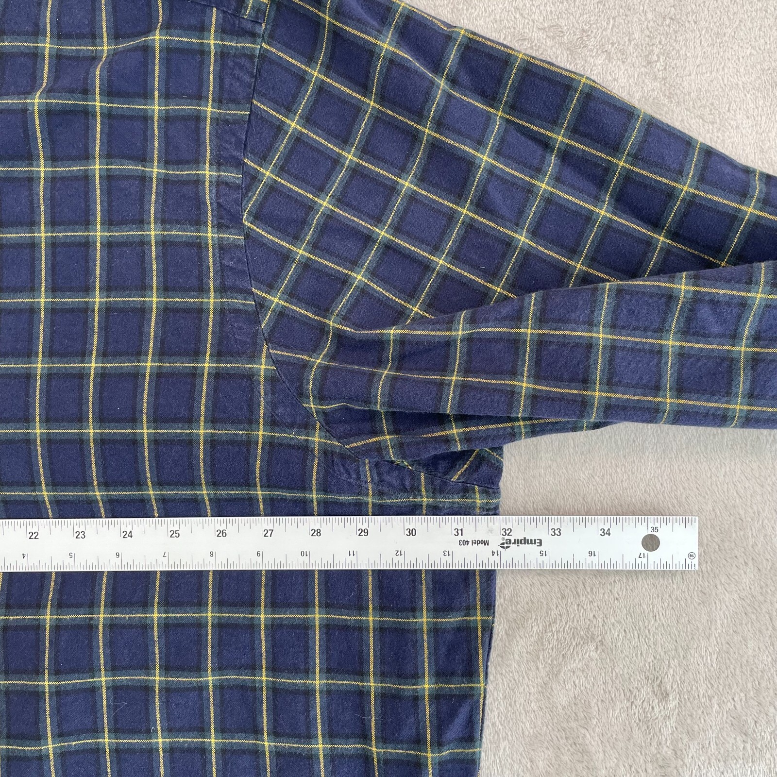 Polo Ralph Lauren camicia flanella uomo 3XLT alta blu navy tartan plaid vestibilità classica pony