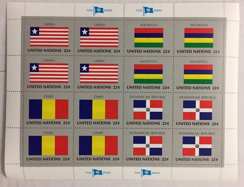 1985 United Nations, UN Flags series 4 complete sheets ~ 16 stamps with Book - Picture 5 of 7