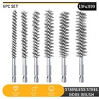 6PCS Stainless Steel Bore Brush Wire Brush 1/4" Shank for Power Drill Cleaning