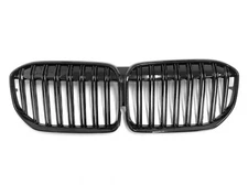 Gloss Black Bumper Hood Double slats Grill For 19-22 BMW G11 G12 LCI 7-series