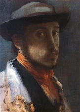 Self Portrait in a Soft Hat 1858 Edgar Degas - 17" x 22" Fine Art Print - 01235