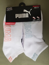 New Puma Womens 6 Pair Cushioned Low Cut Socks.