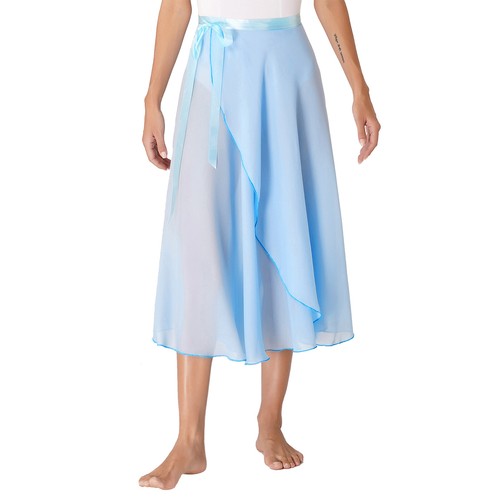Women's Sheer Lace Up Wrap Dance Skirt Solid Color High Waist Flowy Midi Skirt - Picture 98 of 134