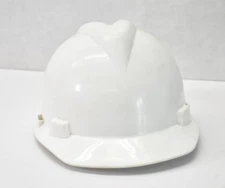 MSA V-Gard Large Hard Hats Fas-Trac Suspension White Safety USED Genuine OEM