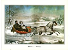 "The Road- Winter"   Currier & Ives      19x14