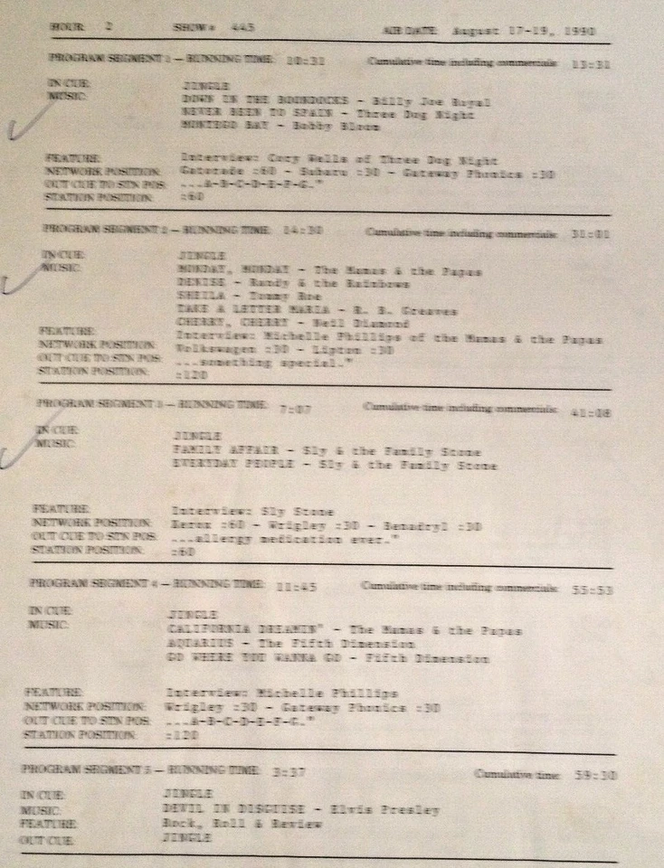 8/17/90 DICK CLARKS ROCK, ROLL &REMEMBER MAMAS & PAPAS 8 HITS/8 INTERVIEWS - Image 4 of 4