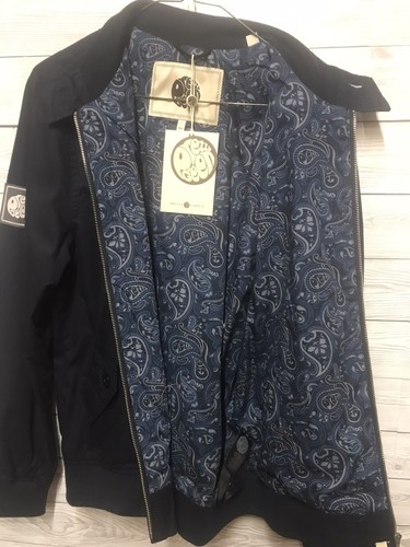 Pretty Green Mens Blue Bomber Jacket Bomber Jacket Size Small BNWT RRP £95 - Picture 5 of 10