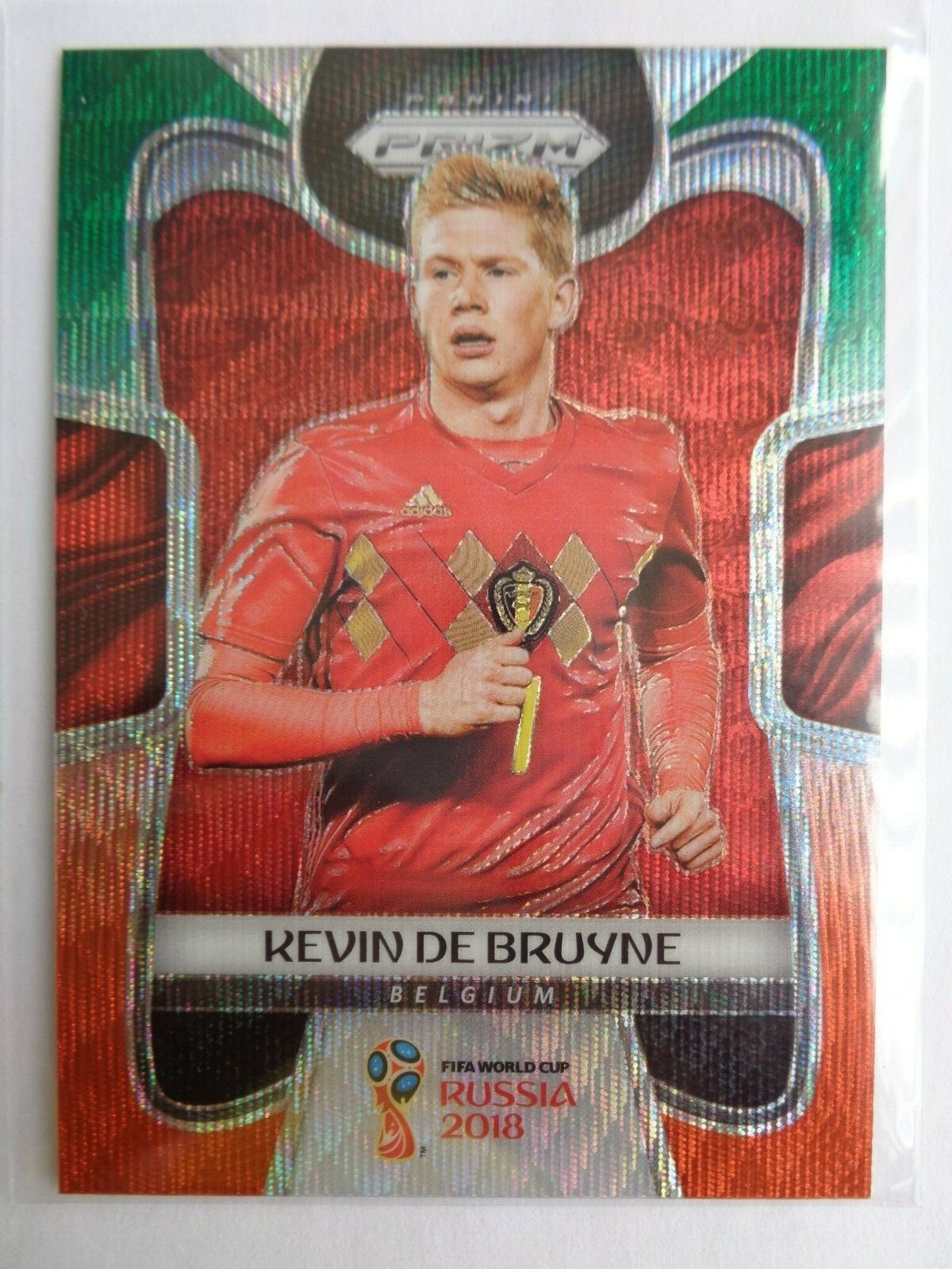 2018 Prizm World Cup # 17 Kevin De Bruyne Belgium Green Orange Base Parallel