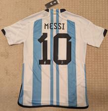 Men's Lionel Messi Argentina 3-star Adidas 2022 Home Jersey - White