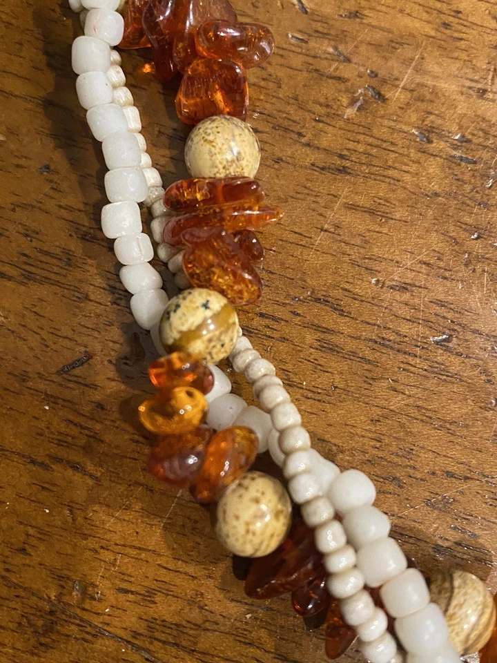 Collar semiprecioso ámbar plata esterlina 925 hecho a mano JANICE LEE RIPLEY JLR Foto 3 de 4