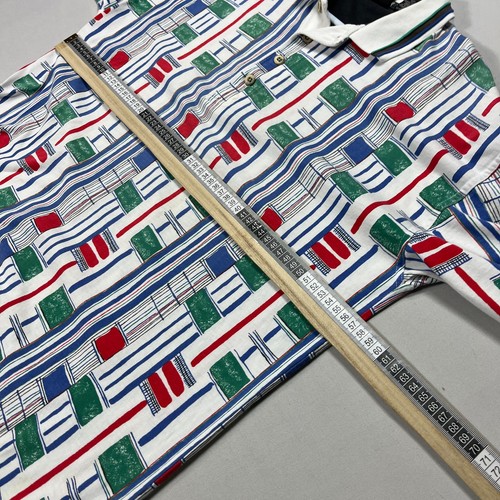 Vintage Greg Norman Golf Polo Shirt Cotton 90s All Over Print Mens Large L - Picture 10 of 14